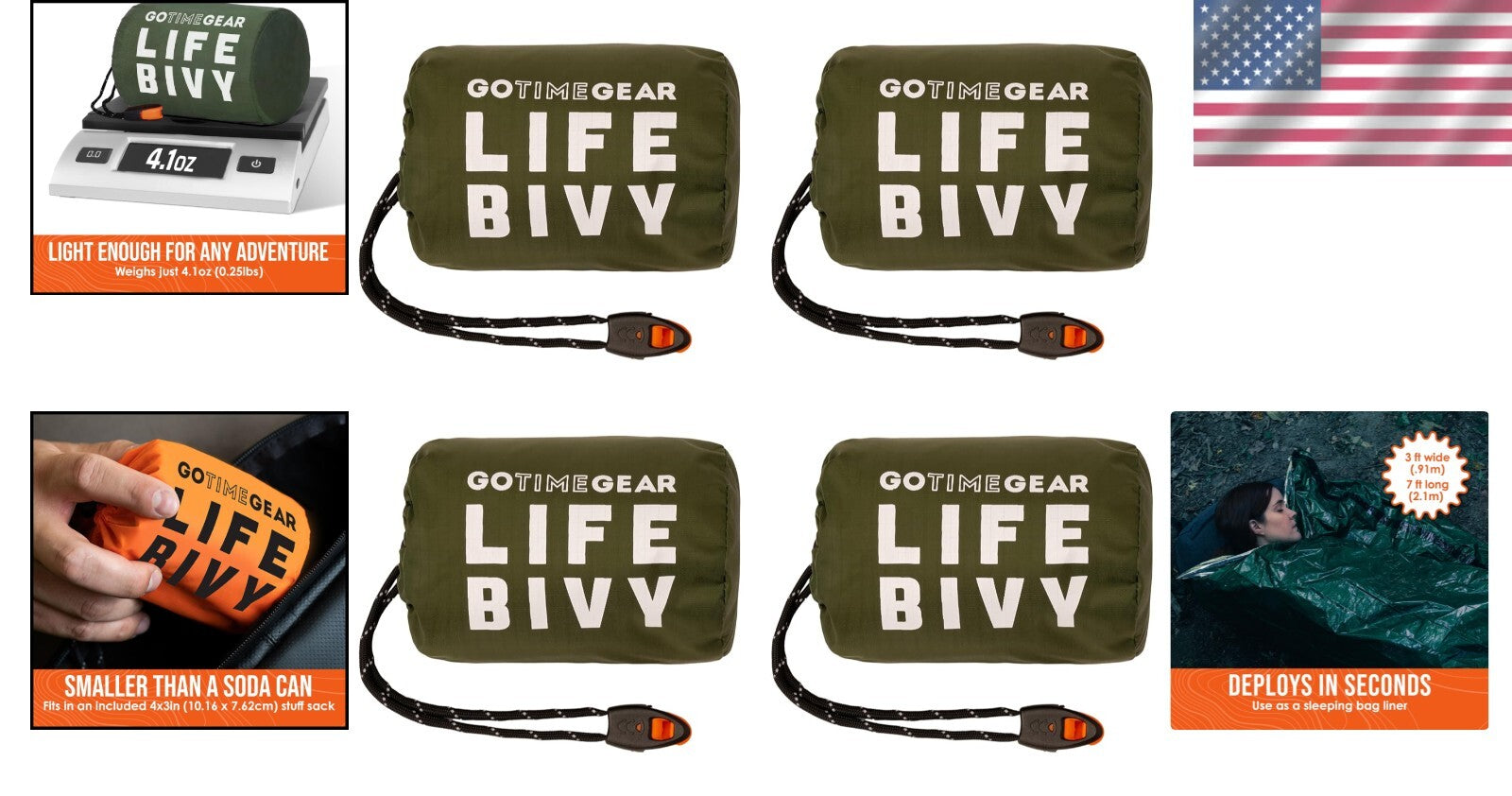 Versatile Mylar Thermal Emergency Sleeping Bags - Ideal for Survival - 4 Pack