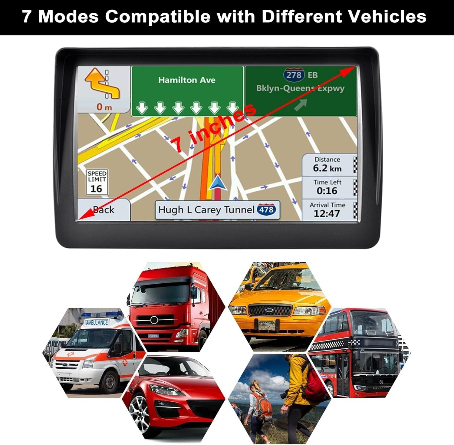 2025 GPS Navigator with 7-Inch HD Display & Lifetime Map Updates - Car Friendly