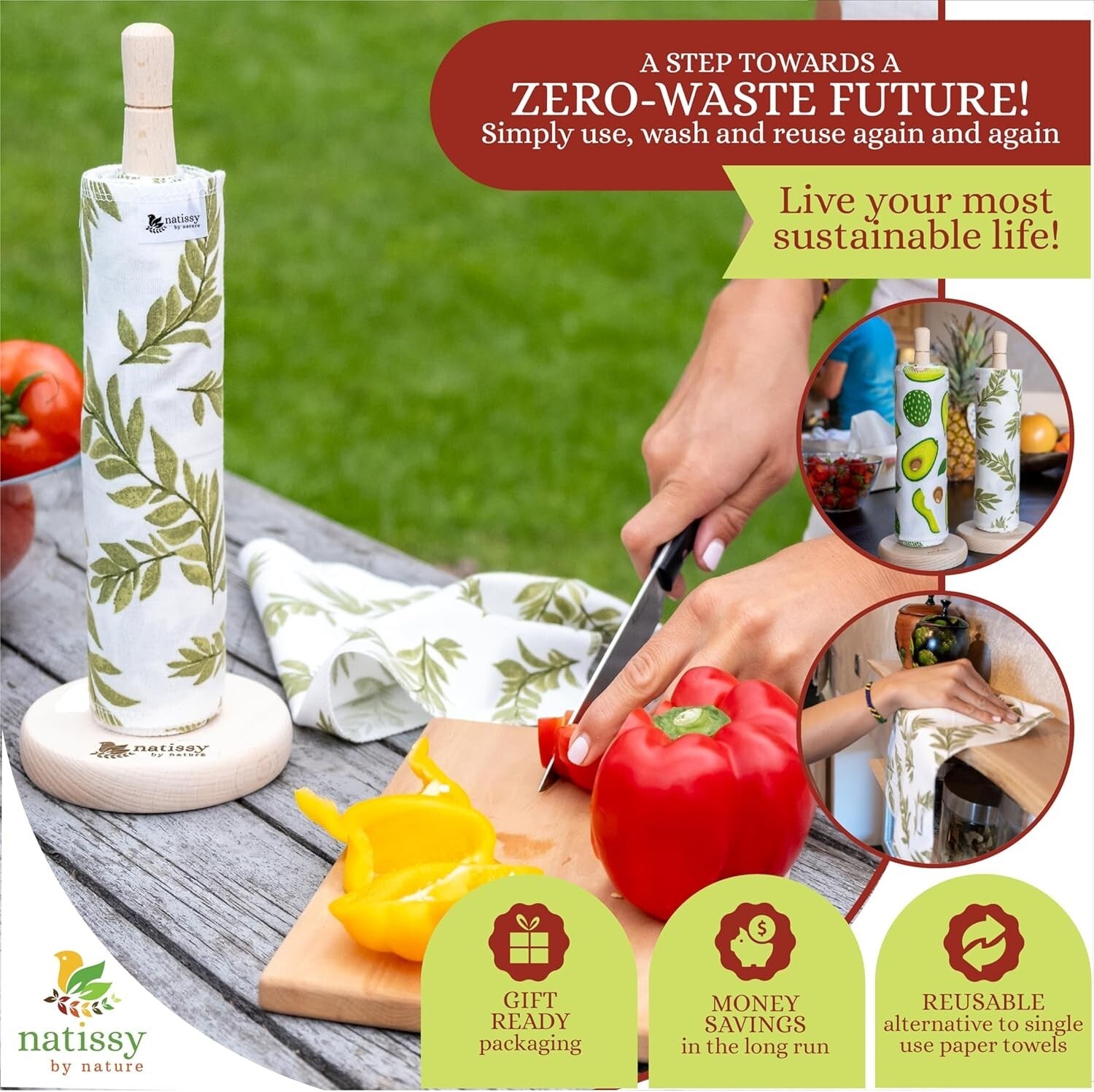 10 Durable Organic Cotton Cloth Towels - Sustainable Reusable Paper Alternatives