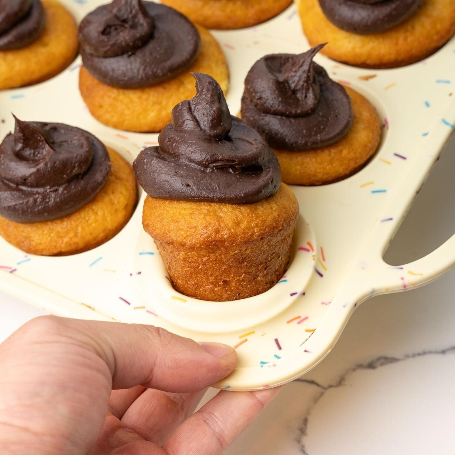 BPA-Free Silicone Mini Muffin & Cupcake Pan - 12 Cups, Oven & Dishwasher Safe