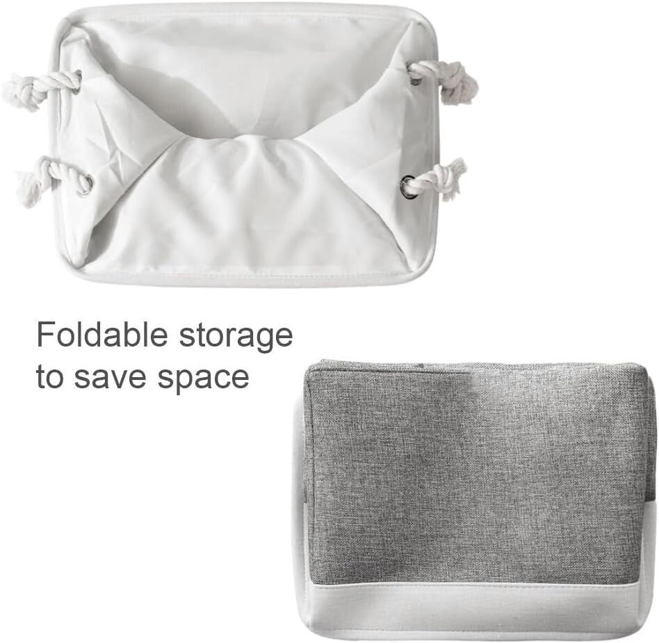 Elegant White & Grey 3 Pack Storage Baskets - Ideal for Toys, Clothes & Storage