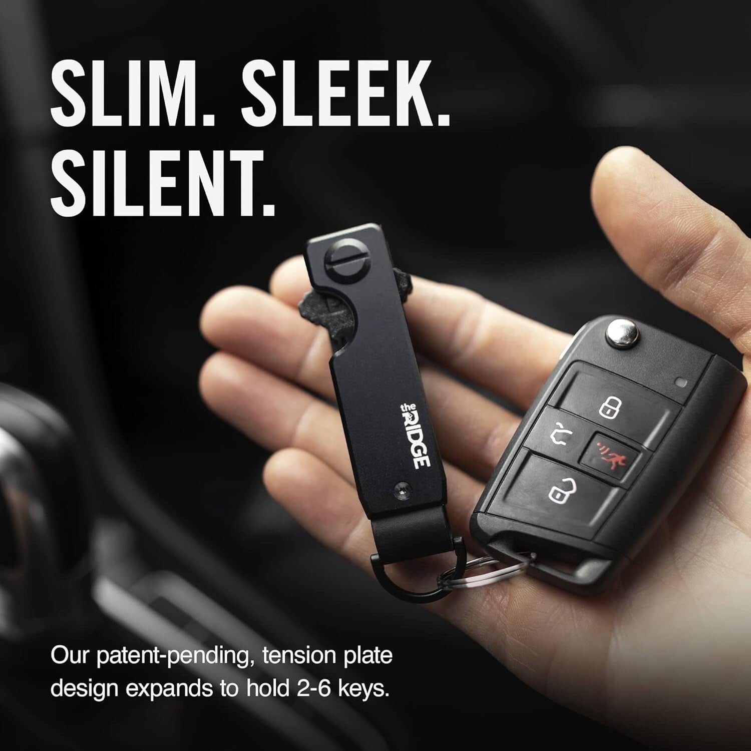 Sleek Aluminum Key Organizer - Lightweight Design for 2-6 Keys with Pocket Clip