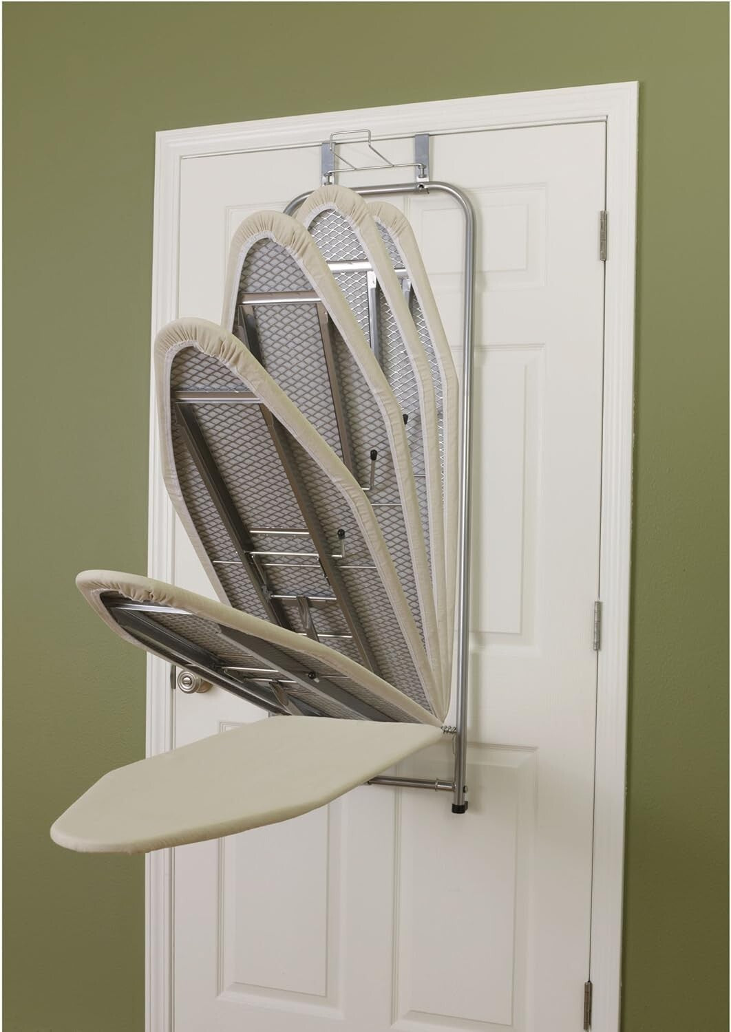 Mini Over The Door Ironing Board with Silver Frame and Noise-Reducing Features