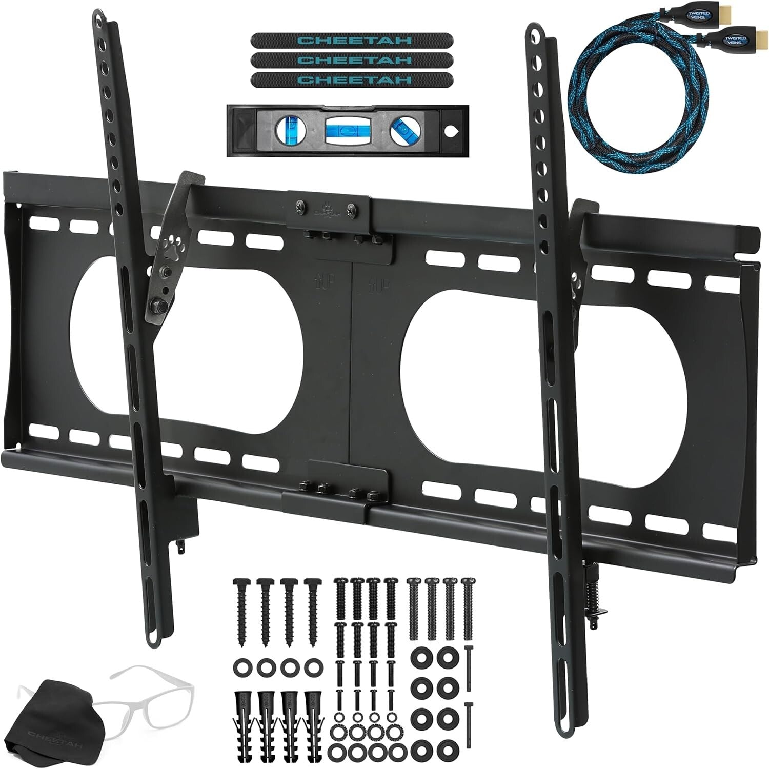 Heavy-Duty Tilt Wall Mount for 37-100" Flat or Curved TVs, Easy Installation