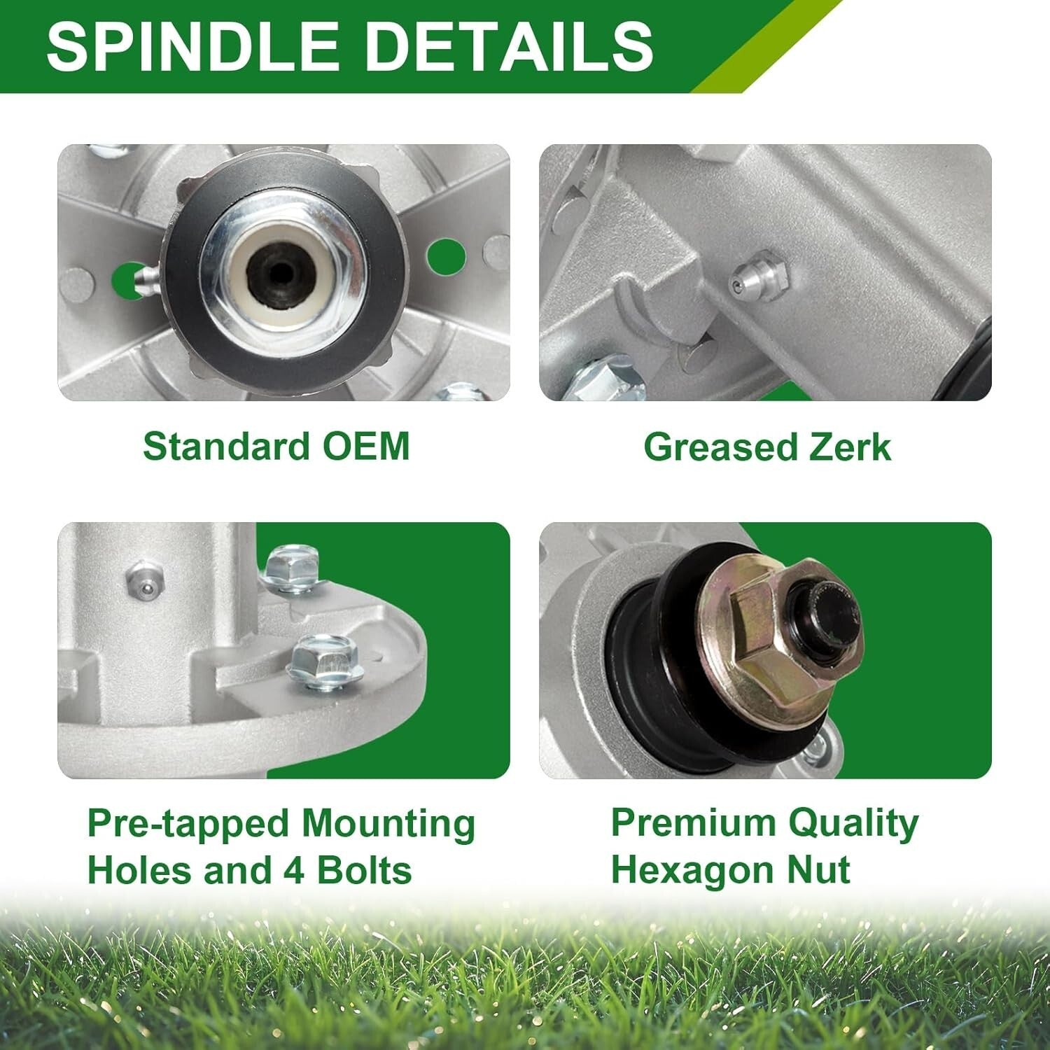 Essential John Deere 48" Deck Rebuild Kit - Spindle 3-Pack & Replacement Pulleys