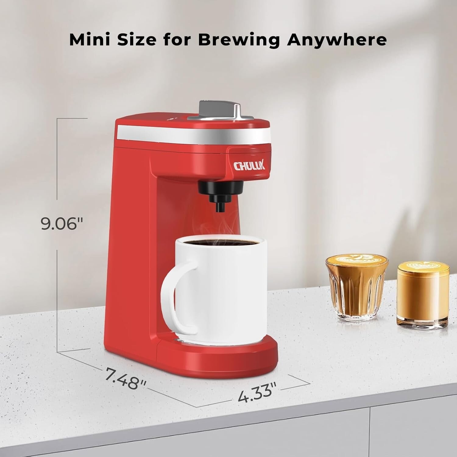 4-Hole Needle Mini Coffee Maker - Auto Shut-off for Safe and Effortless Brewing