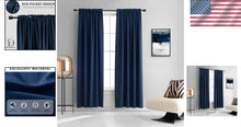 Load image into Gallery viewer, Elegant Navy Blue Blackout Drapes 84” Long, 60” Wide - Perfect for Modern Rooms