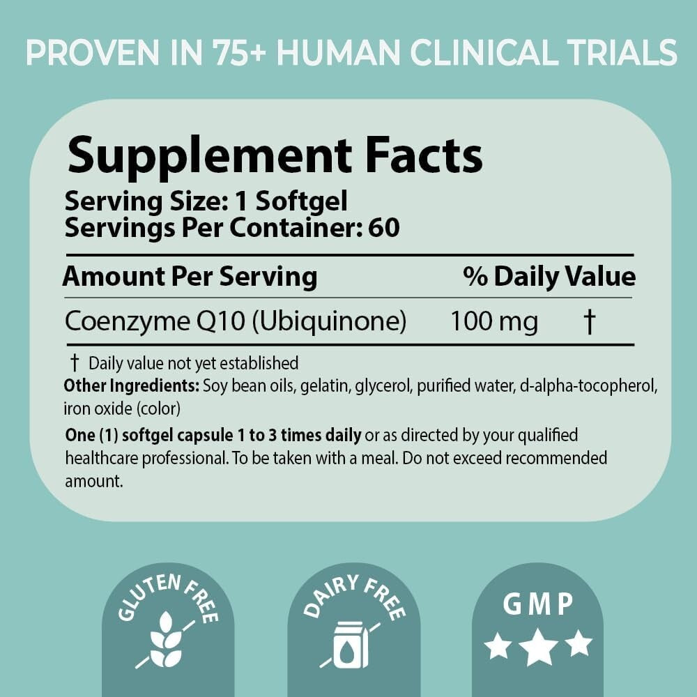 The Original 100mg CoQ10 Softgels – Essential Antioxidant for Energy & Fertility