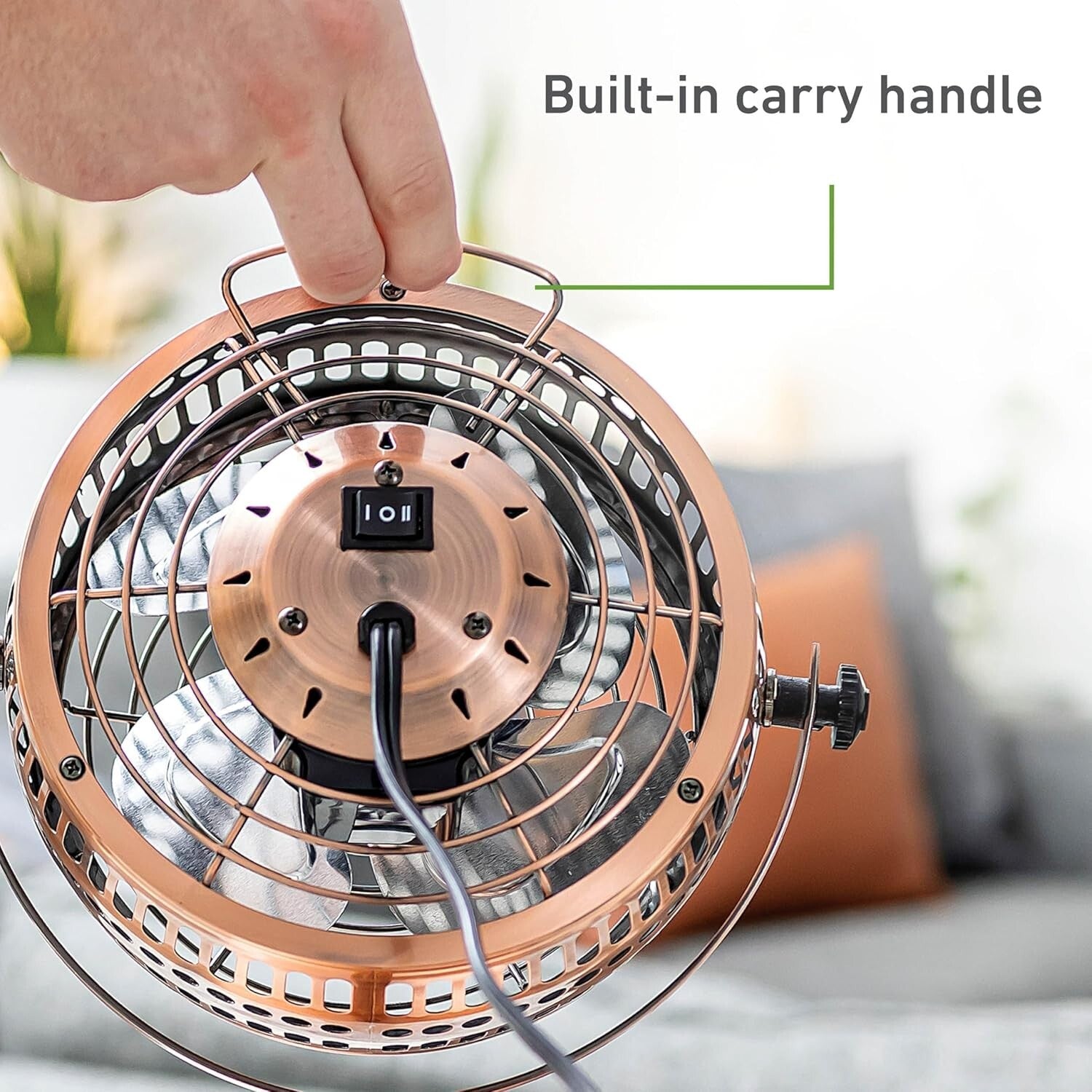 Elegant 6-Inch Desk Fan with Brushed Copper Finish - Home & Office Essential