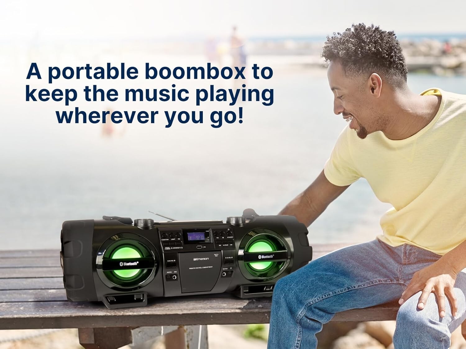Versatile Portable Bluetooth Stereo System with CD Player and Dual Subwoofers