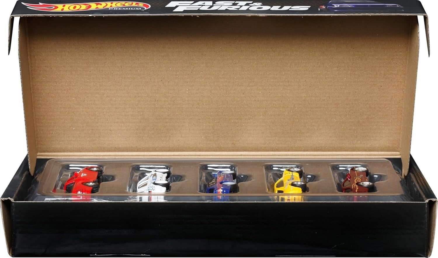 Fast & Furious Premium Bundle: 5 Die-Cast 1:64 Scale Toy Cars in Collectible Box