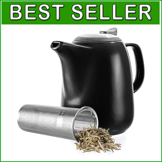 47oz Daze Ceramic Teapot with Infuser - Stylish Black Design for Tea Lovers