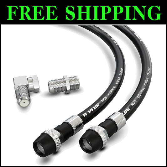 Quad Shielded RG6 Coaxial Cable 200FT - Optimal Signal for Indoor & Outdoor Use