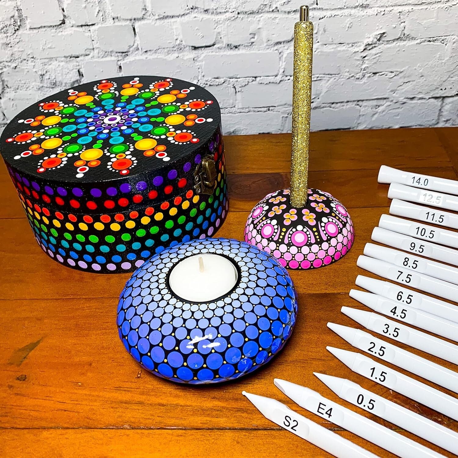 Creative Art Dotting Tools for Rocks & Canvas - Complete 16pc Set, Easy to Clean