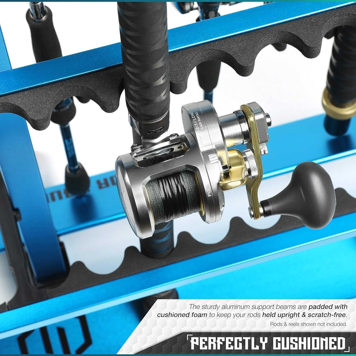 Premium 24-Slot Fishing Rod Rack - Easy Assembly Vertical Storage Solution