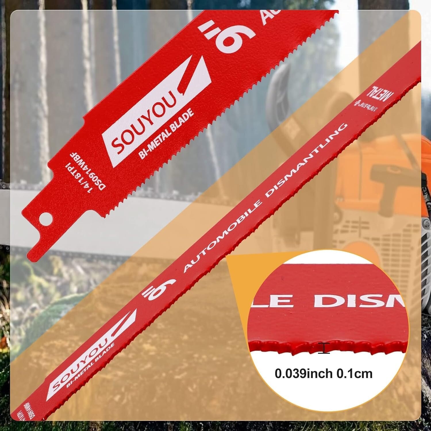 Ultra-Thick Bi-Metal Reciprocating Saw Blades Set - 14/18 TPI, Non-Stick Finish