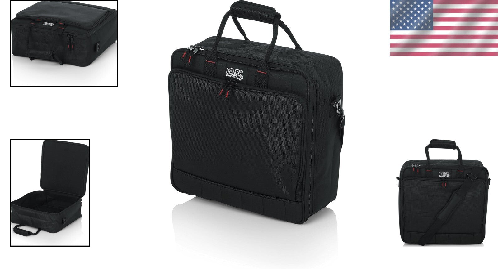 Lightweight Nylon Mixer Equipment Bag with Dual-Layer Padding - 15.5x15x5.5