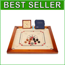 Load image into Gallery viewer, Premium 33 x 33” Carrom Board Set - Handmade in India, Complete with Accessories