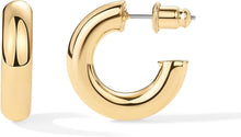 Load image into Gallery viewer, Lightweight Chunky 14K Gold Plated Hoops - Eco-Friendly Elegant Earrings