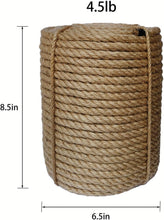 Load image into Gallery viewer, Thick 10mm Jute Rope - 164ft Eco-Friendly Twine for DIY and Gardening Projects