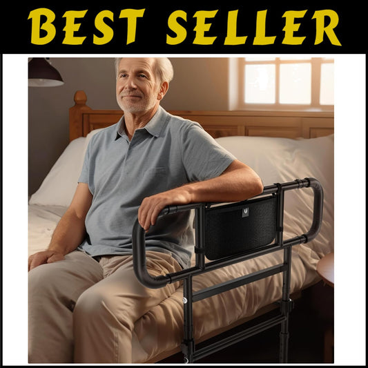 Adjustable Bed Assist Rails for Seniors - Safe & Durable Bedside Stability