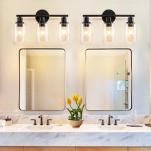 Load image into Gallery viewer, 3-Light Modern Vanity Fixtures - Matte Black Wall Lamp with Bubbled Glass Shades
