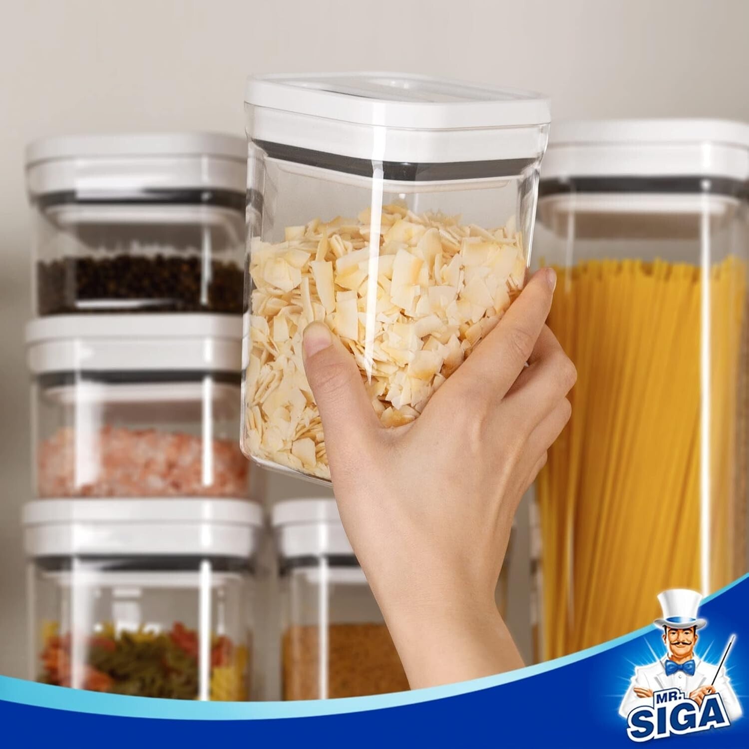 Clear Kitchen Canisters - 8-Piece BPA-Free Food Storage Set with Airtight Seal