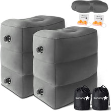Load image into Gallery viewer, Inflatable Foot Rest Pillow for Travel - Adjustable 3-Height Support - 2 Pack