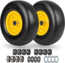 Load image into Gallery viewer, Puncture-Proof 13" Flat-Free Mower Tires with Adjustable Adapter Kit - 2 PCS