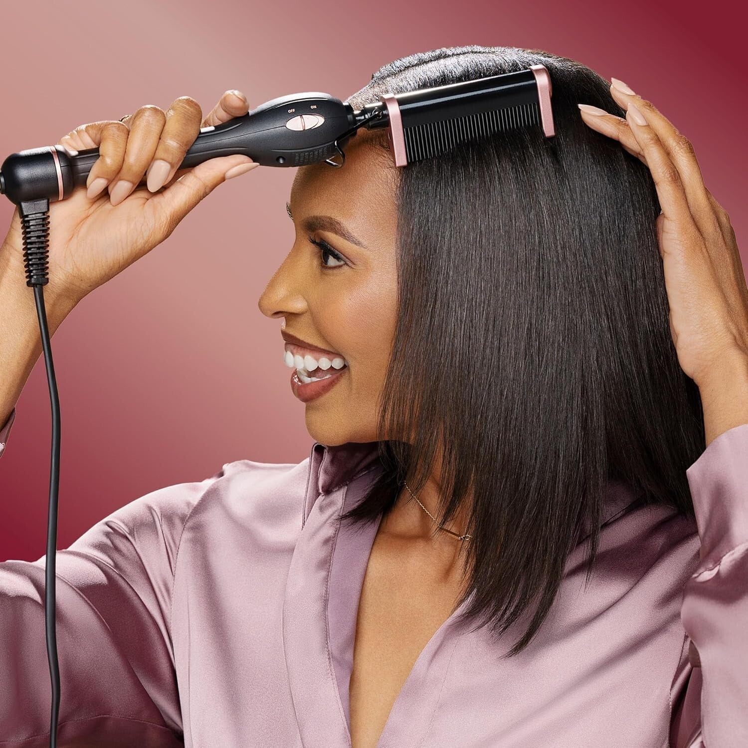 Ultimate Rose Gold Pressing Comb with Ergonomic Design for Natural Hair