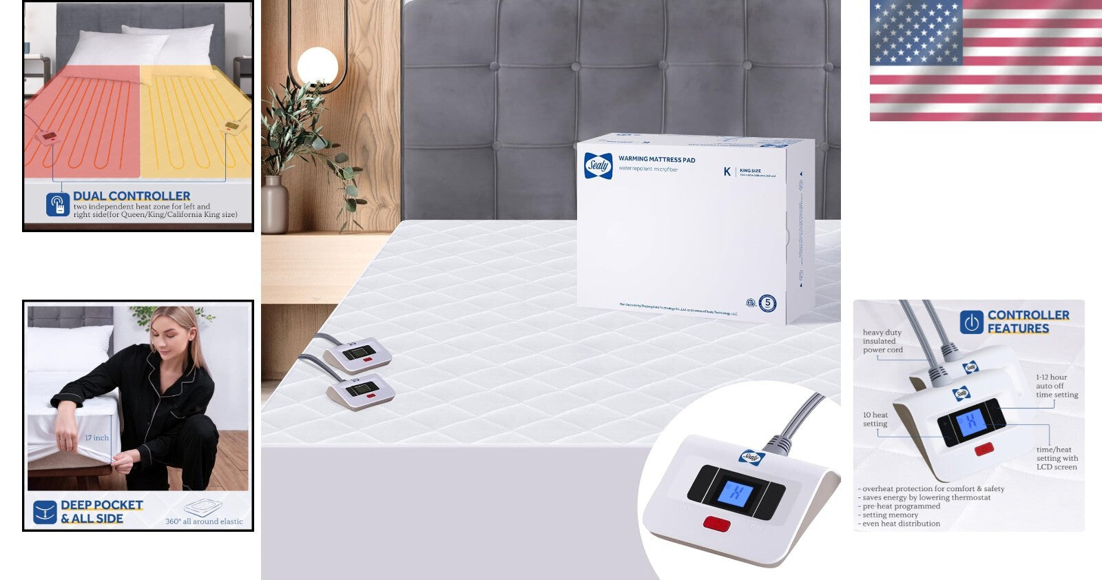 Premium Waterproof Heated Mattress Pad - Dual Control & 12 Hour Auto Shut Off