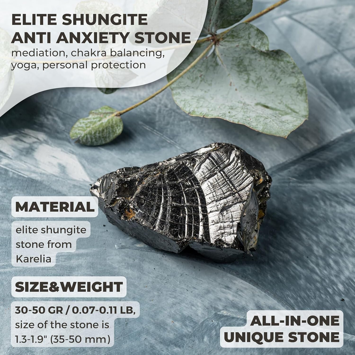 Natural Elite Shungite for Cleansing & Balancing - Premium Meditation Crystal