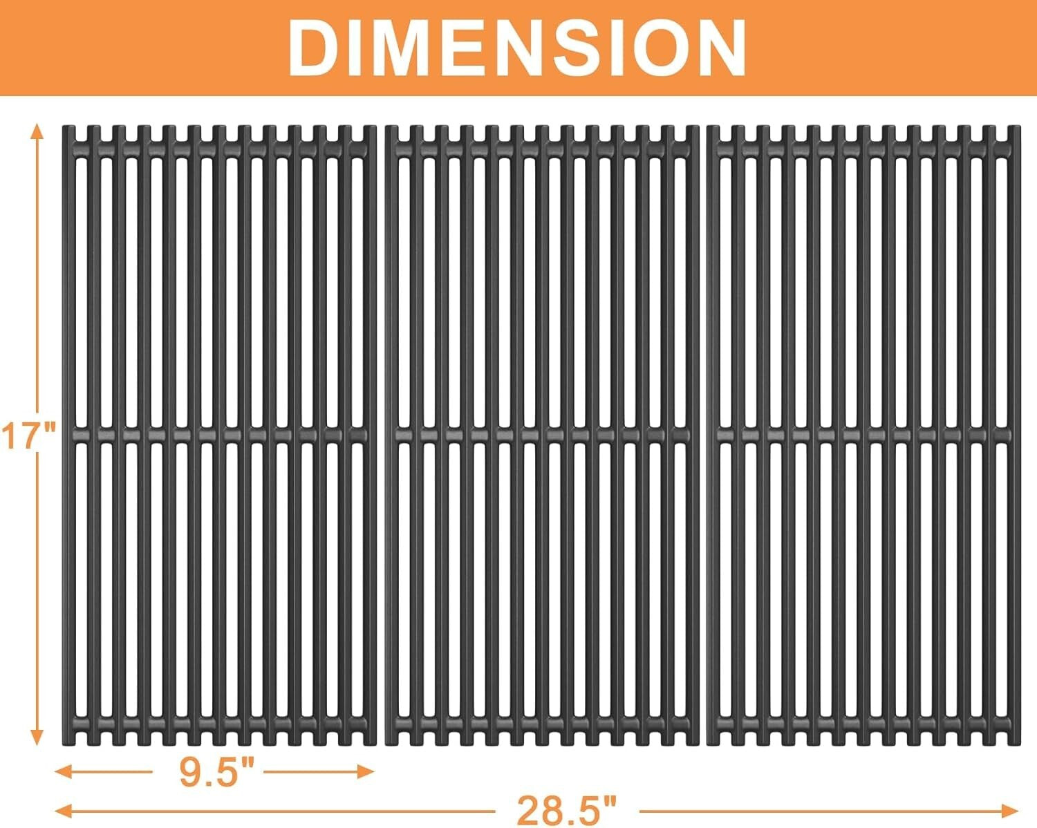 Premium Replacement Emitters and Cast Iron Grates for Charbroil 4-Burner Grills