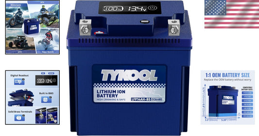 High-Performance 12V 8Ah LiFePO4 Lithium Battery for ATV & Motorcycle - 480CCA