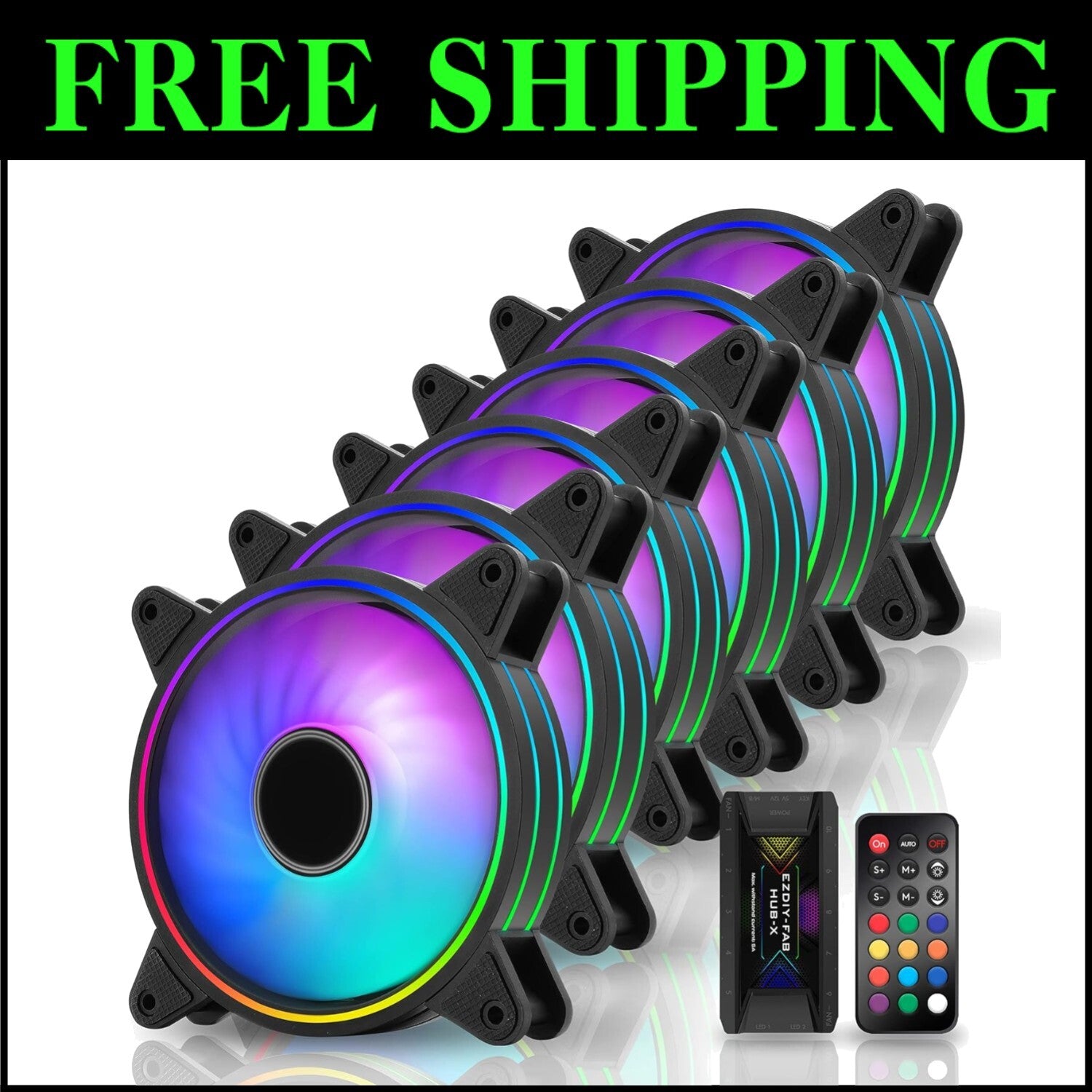 Effortless Cooling: 120mm RGB Case Fan Pack with Anti-Vibration & Remote Control