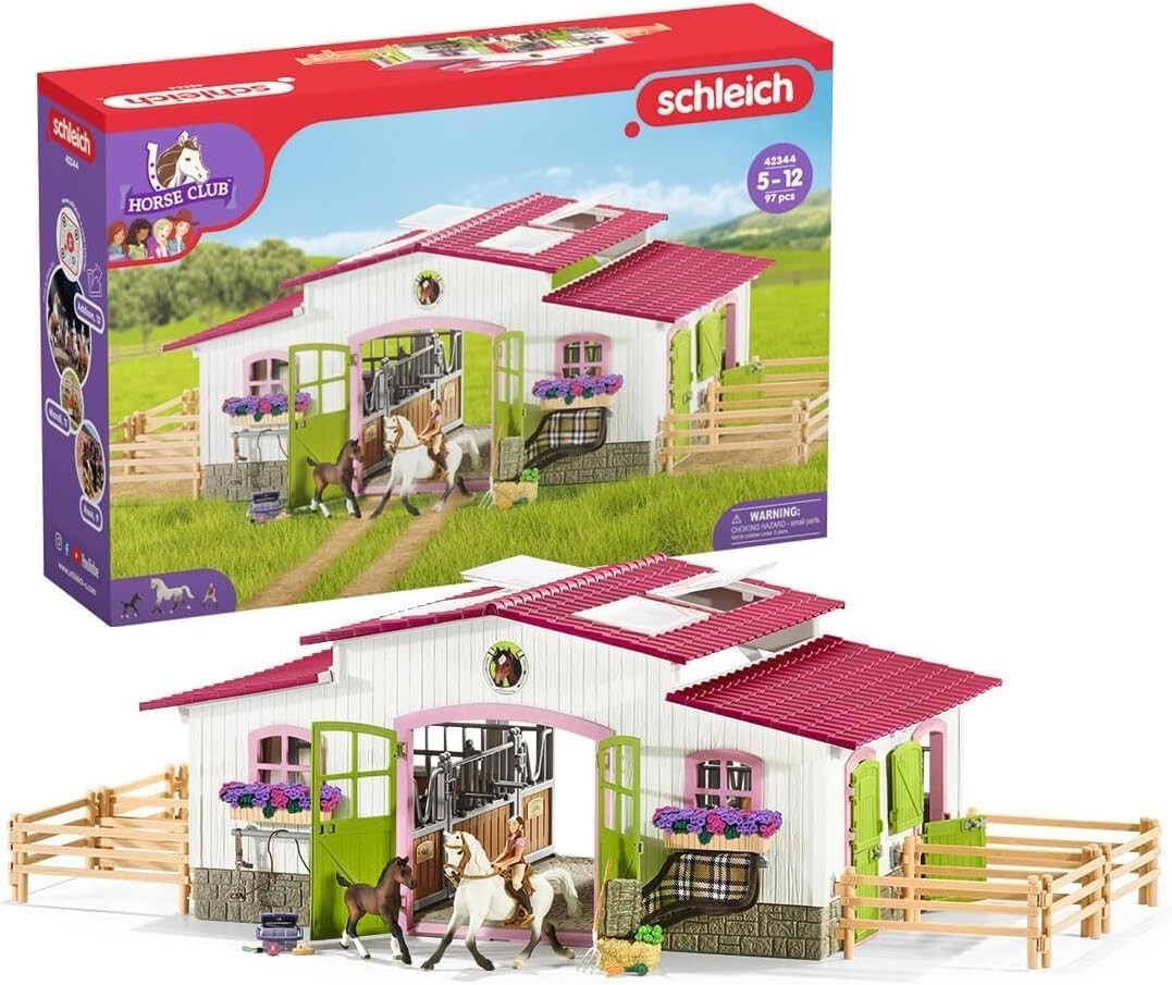 Interactive Horse Toy Set for Kids: 97PC Barn, Horses & Equestrian Accessories