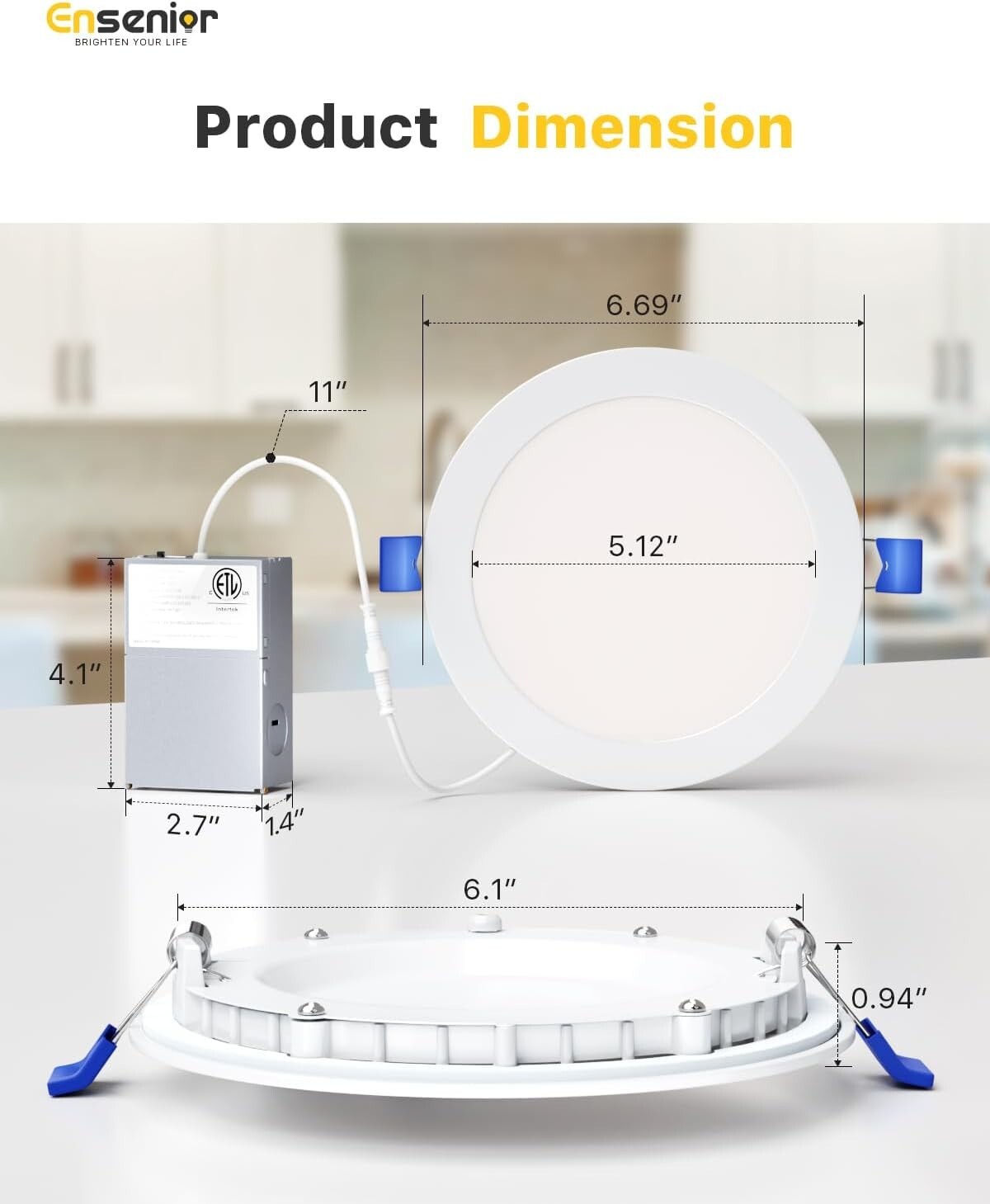 Energy Efficient 16 Pack 6 Inch Dimmable LED Recessed Ceiling Lights - 1200LM