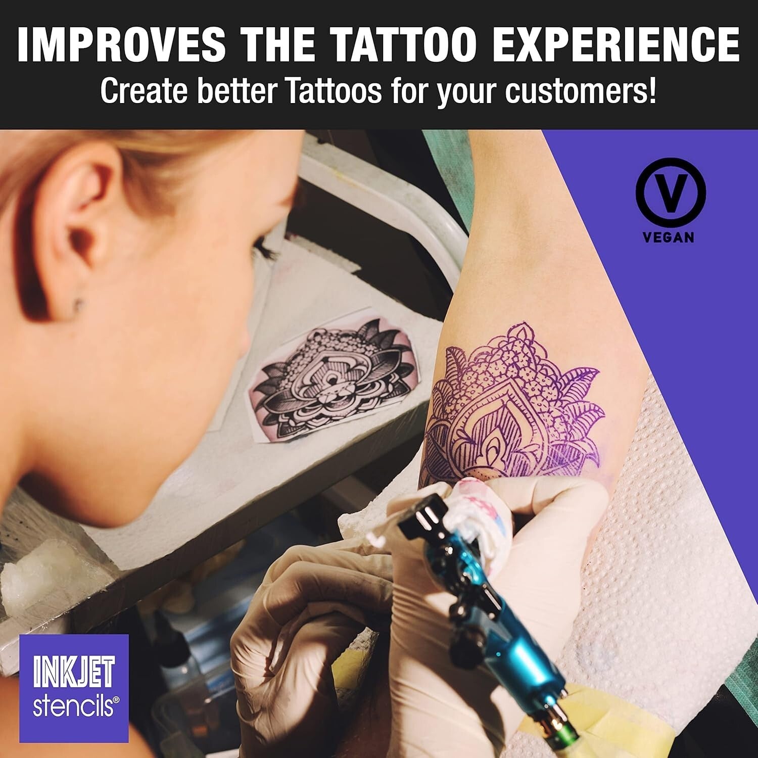 Violet Tattoo Stencil Ink, 4-Oz Bottle - Compatible with Epson EcoTank Printers