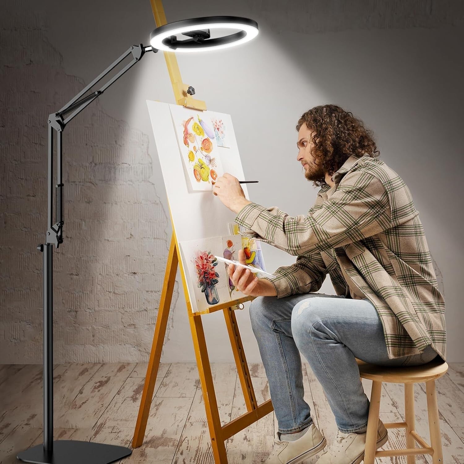 Versatile 10” Ring Light with Overhead Mount - Ideal for Photo & Video Recording