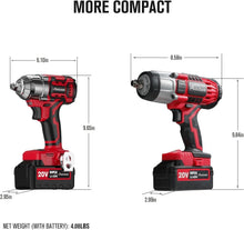 Load image into Gallery viewer, Portable 20V Brushless Impact Gun Kit with Fast Charger and Bright LED Light