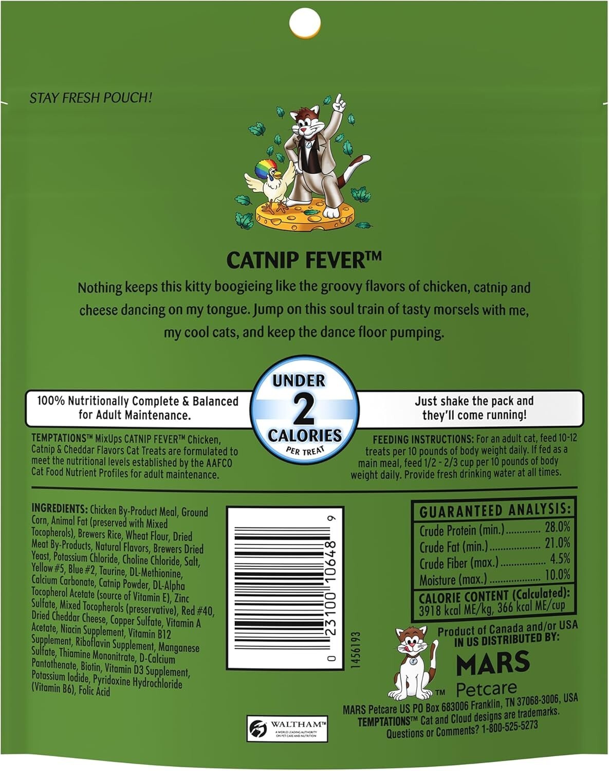 Value Pack: MixUps Catnip Fever Cat Treats - Crunchy & Soft, 6.3 oz Pouches