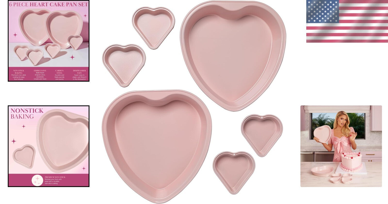 Durable Heart Shaped Nonstick Bakeware Set - Perfect for Birthday Celebrations