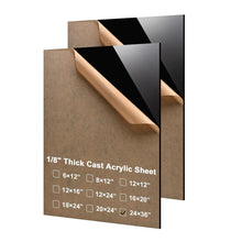 Load image into Gallery viewer, 24x36 Black Acrylic Sheets - Perfect for DIY Projects &amp; Crafting (2 Pack)