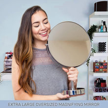 Load image into Gallery viewer, 17" Tall Round Vanity Mirror with 3X Magnification - Chrome Polished Finish
