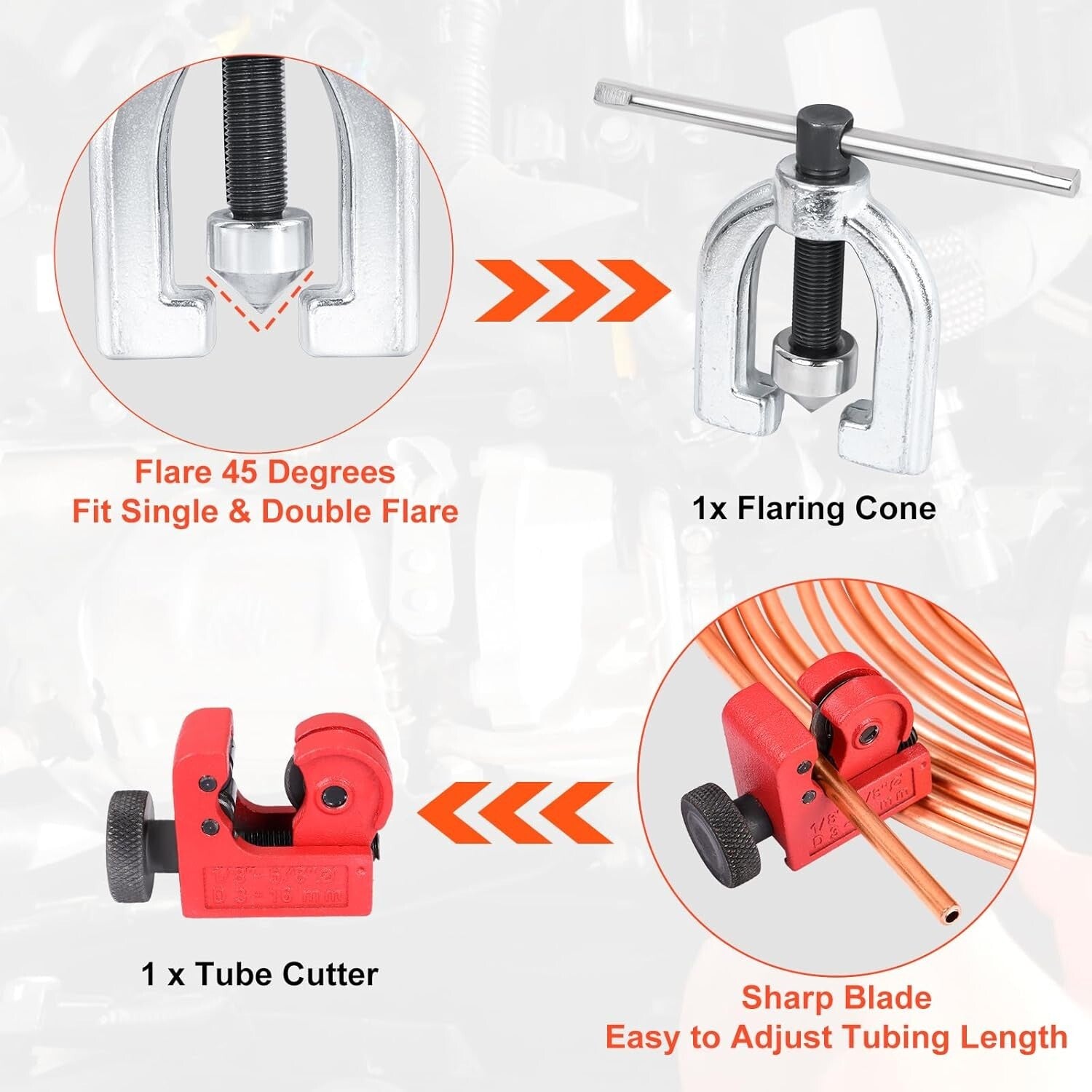 Flexible 3/16" Brake Line with Fittings & Comprehensive Flaring Tool Kit - 25 FT