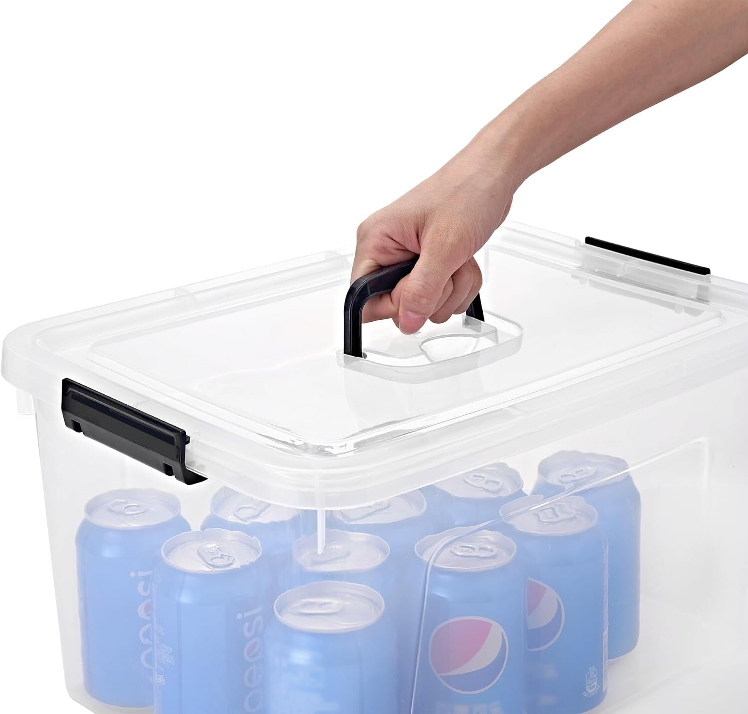 Durable 6-Pack 19 Quart Transparent Storage Bins with Handles for Easy Access
