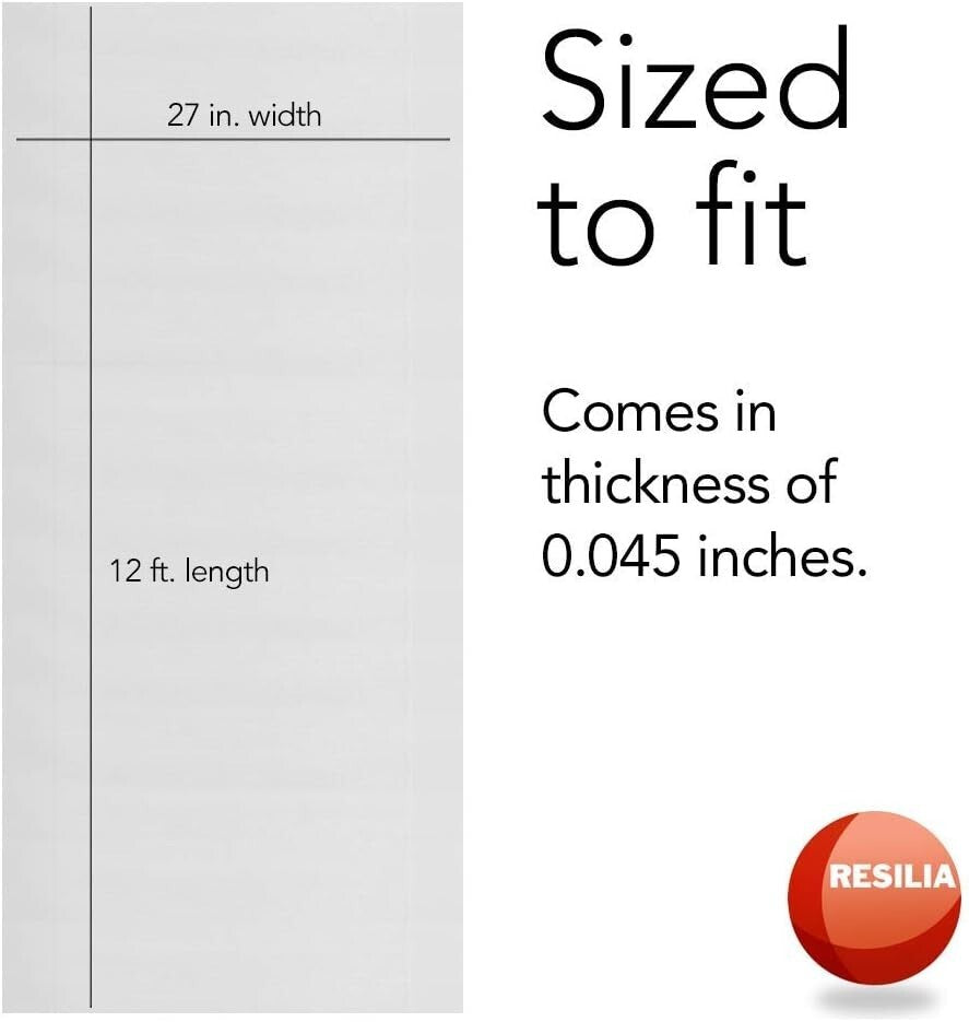 Customizable Clear Plastic Vinyl Floor Protector - 27" x 12' for Wood and Tile