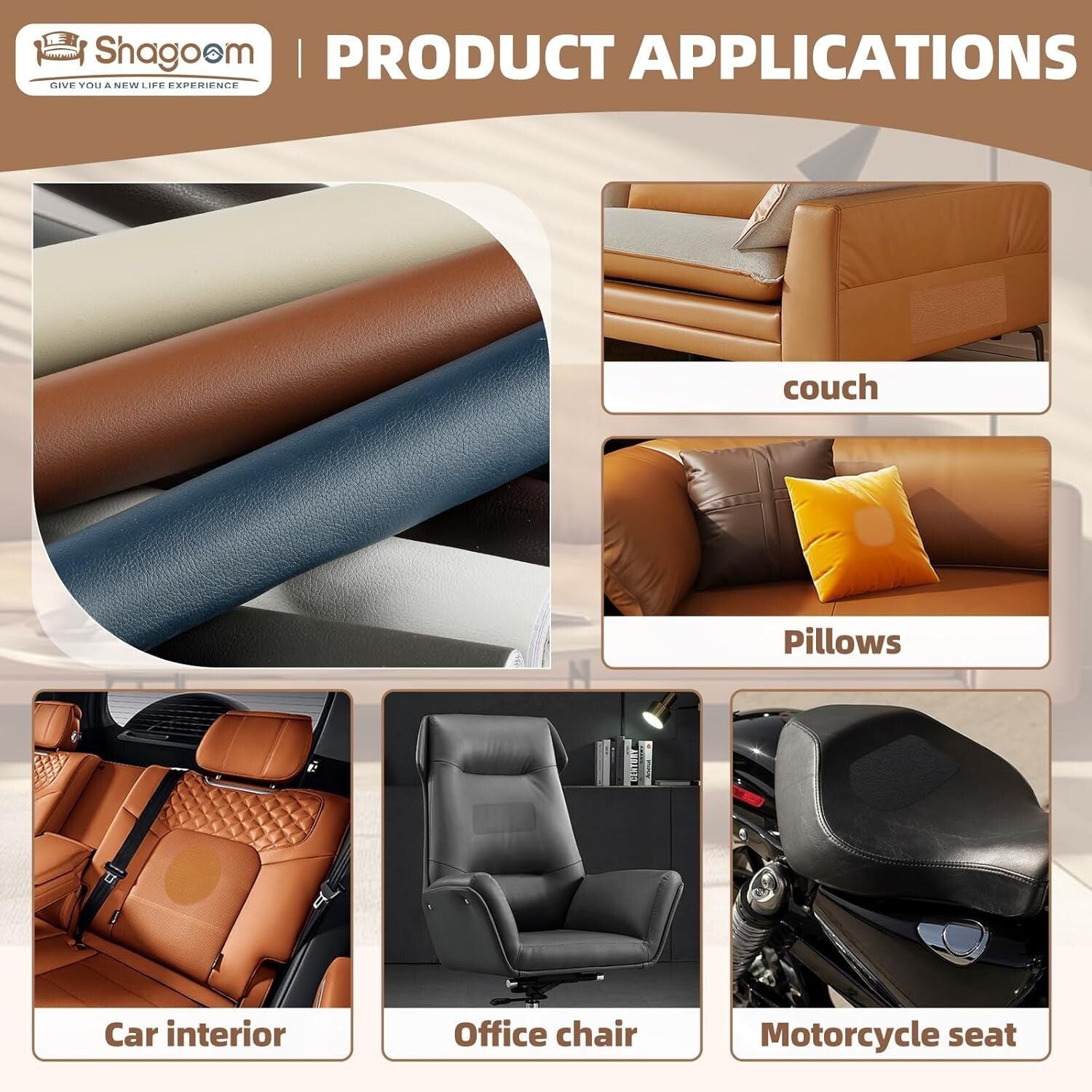 35X79 Inch Self-Adhesive Leather Patch | Waterproof & Scratch-Resistant Tool