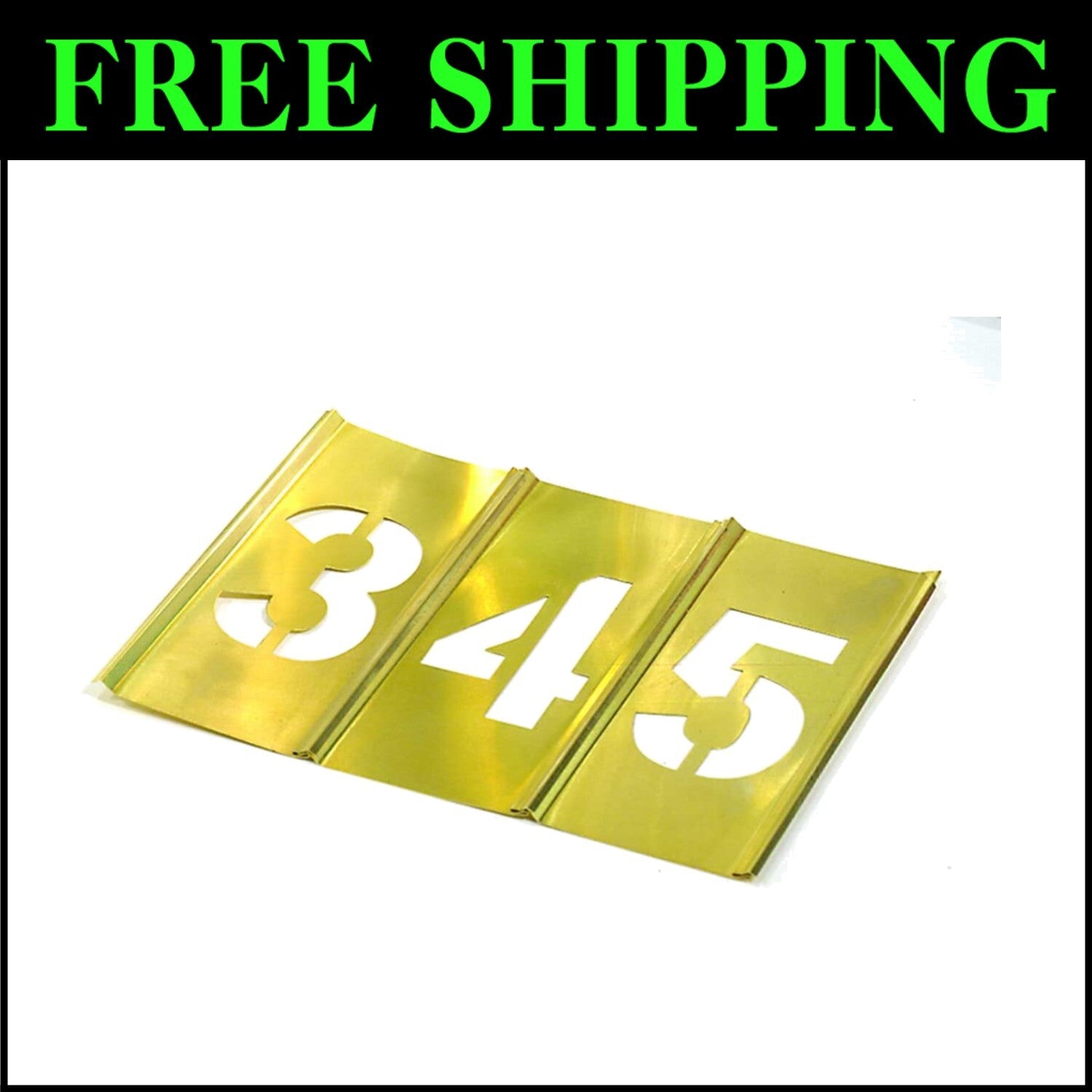 Multi-Color 4-Inch Brass Number Stencils - 15-Piece Set for Custom Signs
