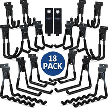 Load image into Gallery viewer, 18-Piece Heavy-Duty Slatwall Hook Set - Multi-Sized Space Savers in Black
